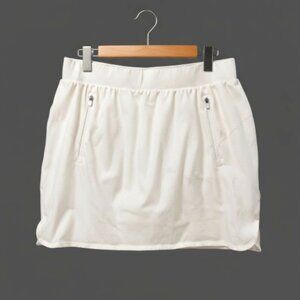 T by Talbots White Athletic Skort Skirt Womens Size M Zip Pockets Athleisure